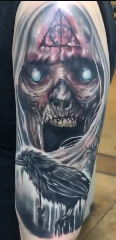 Harry Potter Dementor with Deathly Hallows tattoo